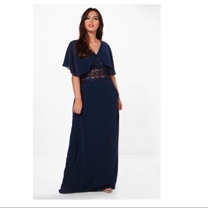 Boohoo plus - Lace Waist Button Maxi Dress